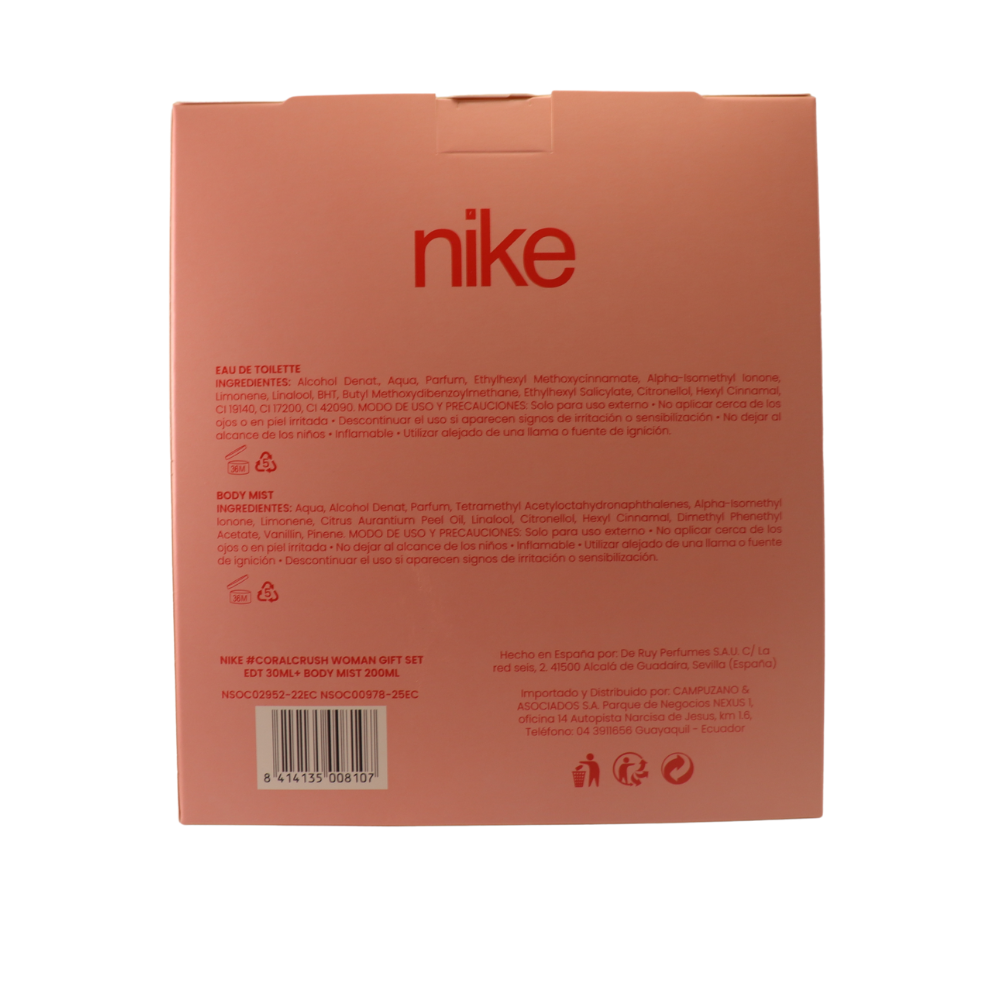 NIKE #CORALCRUSH WOMAN EDT + BODY MIST GIFT SET