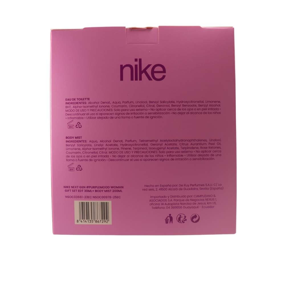 NIKE #PURPLEMOOD WOMAN EDT + BODY MIST GIFT SET