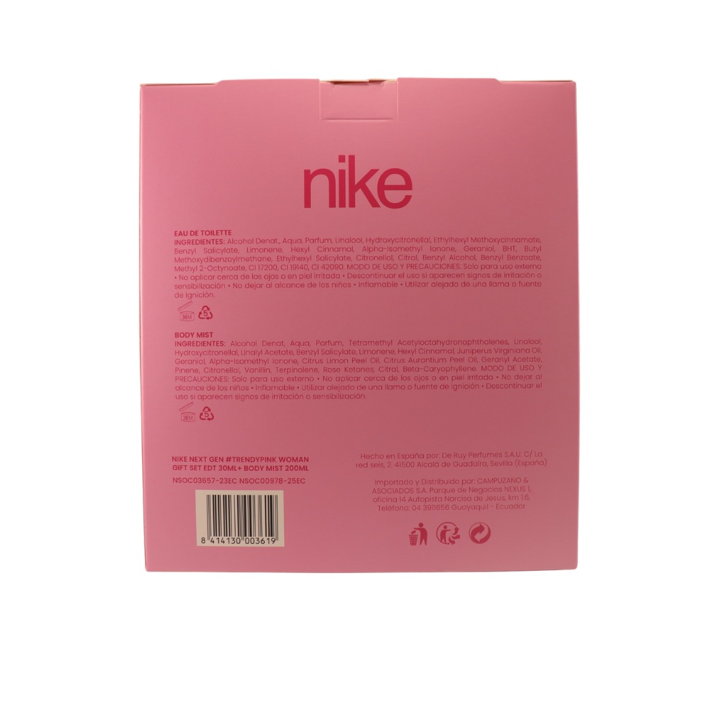 NIKE #TRENDYPINK WOMAN EDT + BODY MIST GIFT SET