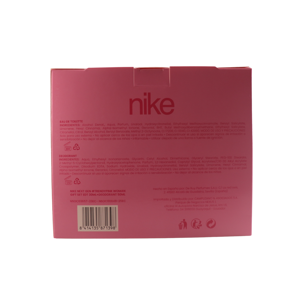 NIKE #TRENDYPINK WOMAN EDT + ROLL-ON GIFT SET